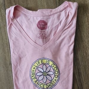 Life is Good Pink Womens Tee